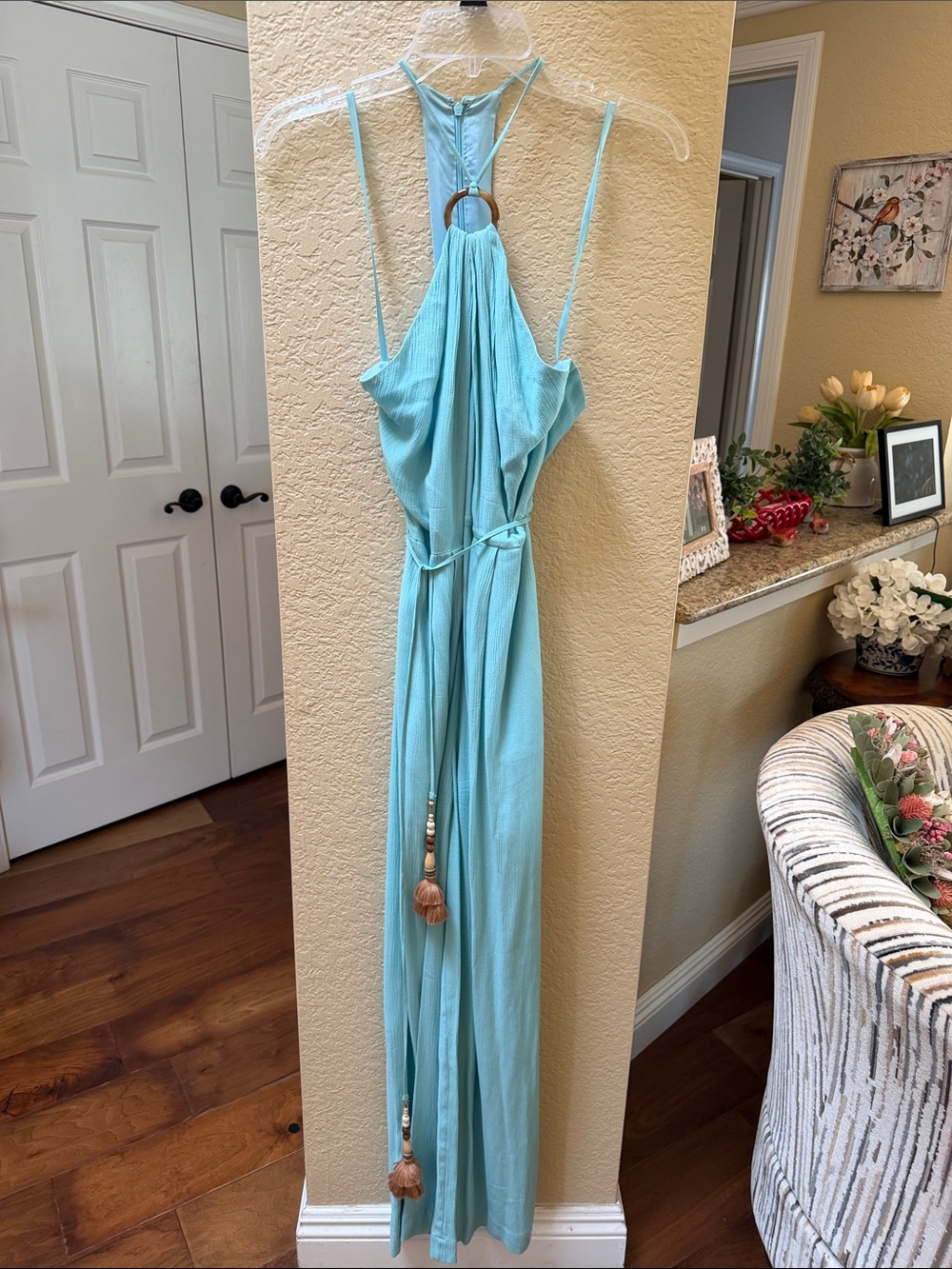 Toccin NY Light Blue  Maxi jumpsuit with Ring Detail